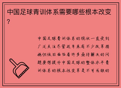 中国足球青训体系需要哪些根本改变？
